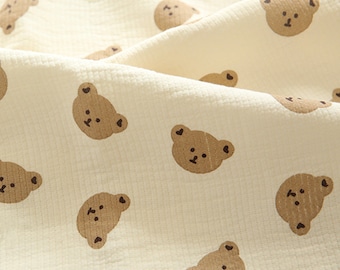 Double Cotton Gauze Fabric,Cotton Fabric, Muslin Cotton Fabric,Baby Fabric,Sleepwear Fabric,Natural Fabric,Clothes Fabric,Fabric by 1/2 yard