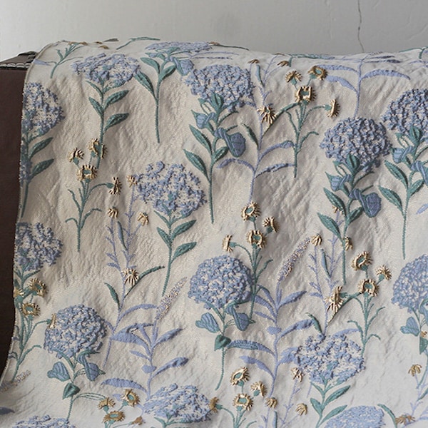 Tela jacquard floral, tela para tapicería, tela floral, tela para cojines, tela para sofá, tela jacquard, tela para cortinas, tela por 1/2 yarda