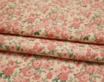 Flower Corduroy Fabric,Pillow Fabric,Pink Fabric,Corduroy Fabric,Printed Flower Fabric,Soft Fabric,Cushion Fabric,Fabric By 1/2 Yard