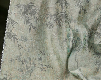 Blatt Baumwollstoff, Kissenstoff, Blumenstoff, Vorhangstoff, Grüner Stoff, Weicher Stoff, Bedruckter Stoff, Kleiderstoff, Stoff 1/2 Yard