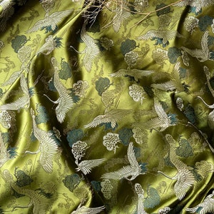 Green Brocade Fabric,Designer Fabric,Flower Fabric,Brocade Fabric,Cushion Fabric,Soft Fabric,Summer Dress Fabric,Fabric By The Yard
