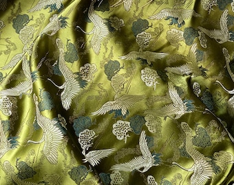 Green Brocade Fabric,Designer Fabric,Flower Fabric,Brocade Fabric,Cushion Fabric,Soft Fabric,Summer Dress Fabric,Fabric By 1/2 Yard