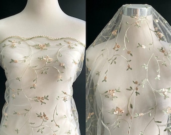 Daisy Lace Fabric,Daisy Tulle Fabric,Embroidered Lace Fabric,Daisy Lace Fabric,Dress Fabric,Daisy Fabric,Fabric By 1/2 Yard,Floral Fabric