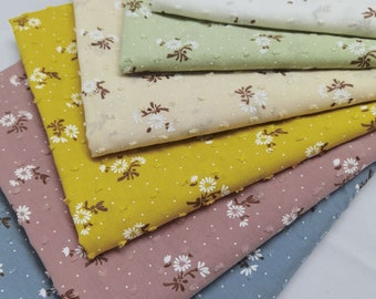 Tela de algodón con flores, tela para almohadas, tela blanca, tela de flores, tela de algodón, tela para acolchado, tela suave, tela para vestidos, tela por 1/2 yarda