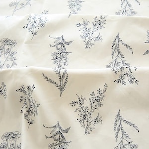 Bloemen linnen katoenen stof, jurkstof, bedrukte bloemstof, gordijnstof, tasstof, zomerjurkstof, stof op maat gesneden, zachte stof