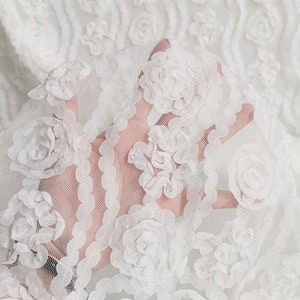 Blumen Spitze Stoff,Hochzeit Tüll Mesh Stoff,Bestickter Stoff,Hochzeit Spitzenstoff,Brautkleid Stoff,Designer Stoff,Stoff Massenware
