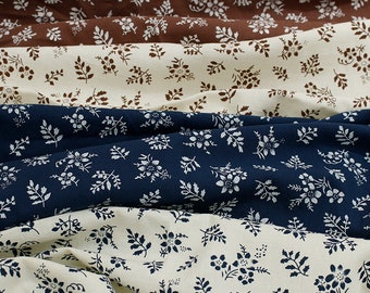 Tela de algodón con flores, tela para almohadas, tela blanca, tela de flores, tela de algodón, tela para acolchado, tela suave, tela para vestidos, tela por 1/2 yarda