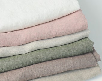 Tela de lino de algodón sólido, tela blanca, tela lisa, tela rosa, tela sólida, tela suave, tela de vestido, tela cortada a medida, tela de lino de algodón
