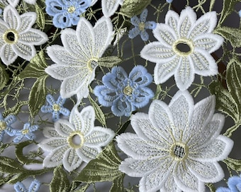Flower Lace Fabric,Designer Fabric,Hollow Fabric,Lace Fabric,Soft Fabric,Summer Dress Fabric,Fabric By 1/2 Yard,Wedding Lace Fabric