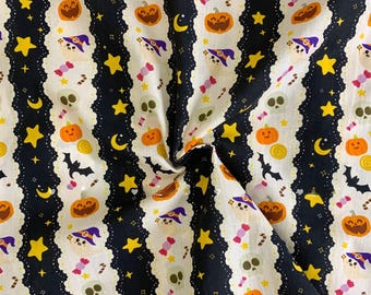 Halloween Fabric,Ghost Fabric,Pumpkin Fabric,Cotton Fabric By 1/2 Yard,Soft Fabric,Summer Dress Fabric,Upholstery Fabric,Decor Fabric
