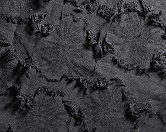 Tessuto Jacquard nero,Tessuto firmato,Tessuto floreale,Tessuto vintage,Tessuto morbido,Tessuto abito estivo,Tessuto tagliato su misura,Tessuto Jacquard