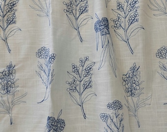 Floral Linen Cotton Fabric,Embroidered Fabric,Floral Fabric,Embroidered Fabric,Soft Fabric,Summer Dress Fabric,Fabric by 1/2 yard