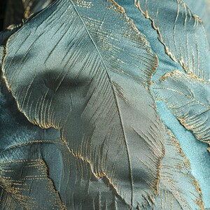 Bladliknande jacquardtyg, designertyg, blommigt tyg, vintagetyg, mjukt tyg, sommarklänningstyg, tyg på 1/2 yard, jacquardtyg bild 5