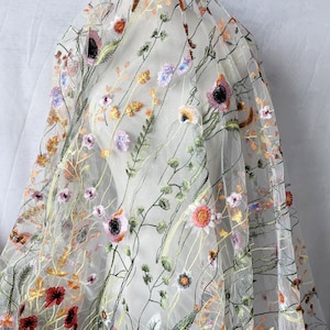 Blumen Spitze Stoff,Hochzeit Tüll Mesh Stoff,Bestickter Stoff,Hochzeit Spitzenstoff,Brautkleid Stoff,Designer Stoff,Stoff Massenware