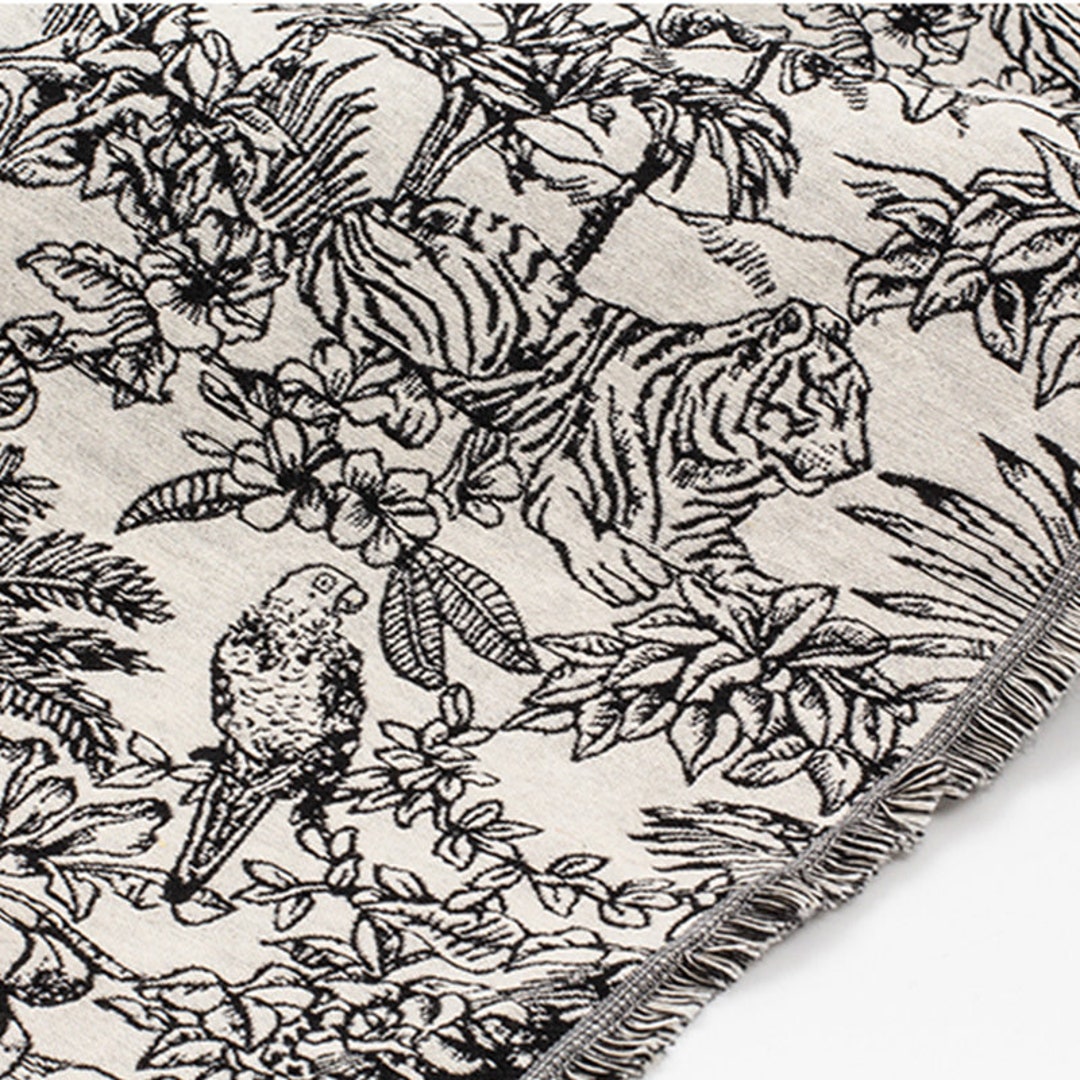 Tiger Jacquard Fabric,cushion Fabric,black Fabric,jacquard Fabric ...