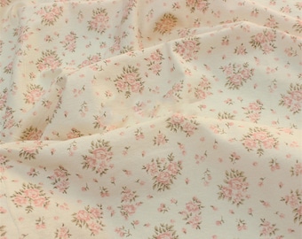 Tela de algodón con flores, tela para almohadas, tela blanca, tela de flores, tela de algodón, tela para acolchado, tela suave, tela para vestidos, tela por 1/2 yarda