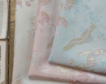 Bird Jacquard Fabric,Designer Fabric,Floral Fabric,Vintage Fabric,Soft Fabric,Summer Dress Fabric,Fabric By 1/2 Yard,Jacquard Fabric