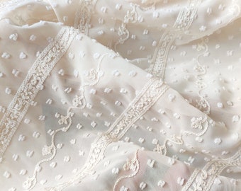 Flower Chiffon Fabric,Designer Fabric,Flower Fabric,Chiffon Fabric,Embroidered Fabric,Soft Fabric,Summer Dress Fabric,Fabric By 1/2 Yard