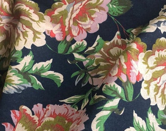 Flower Cotton Fabric,Flower Fabric,Cotton Linen Fabric,Printed Fabric,Soft Fabric,Summer Dress Fabric,Fabric By 1/2 Yard