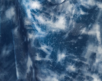 Blue Tie Dye Fabric,Designer Fabric,Chiffon Fabric,Printed Fabric,Soft Fabric,Summer Dress Fabric,Fabric By 1/2 Yard,Tie Dye Fabric