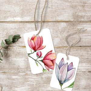 6 BLUMENE GESCHENKANHÄNGER / Geschenkanhänger BLUMEN / Geschenkanhänger / Geschenkanhänger Illustration / Digital Download / Sofort Download
