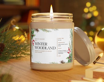 Candela di soia Winter Woodland - Profumo di balsamo, cedro ed eucalipto, 9oz, combustione di lunga durata