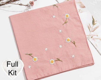 Borduurpakket zakdoek bloemen: knutselen voor beginners