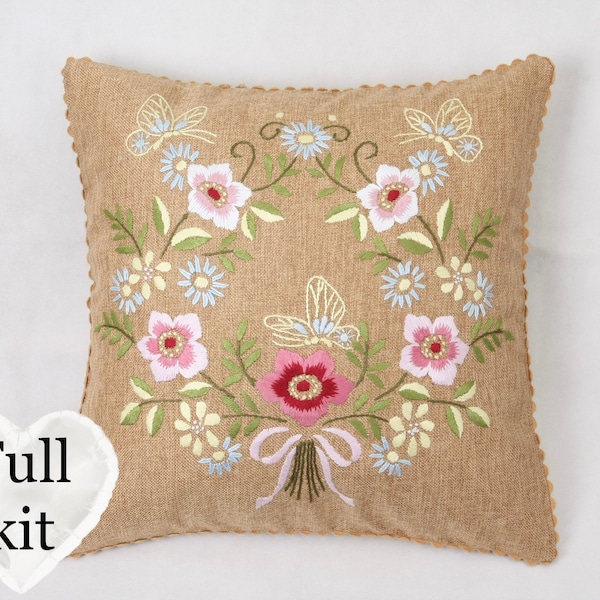 Embroidery Kit Pillow Etsy