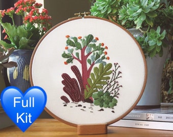 Cactus embroidery kit beginner dessert plants pattern needlepoint hoop wild plants embroidery diy craft kit