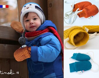 Moufles enfants, mitaines bébés chaude d'hiver, polaire ultra douce, fausse fourrure, gants