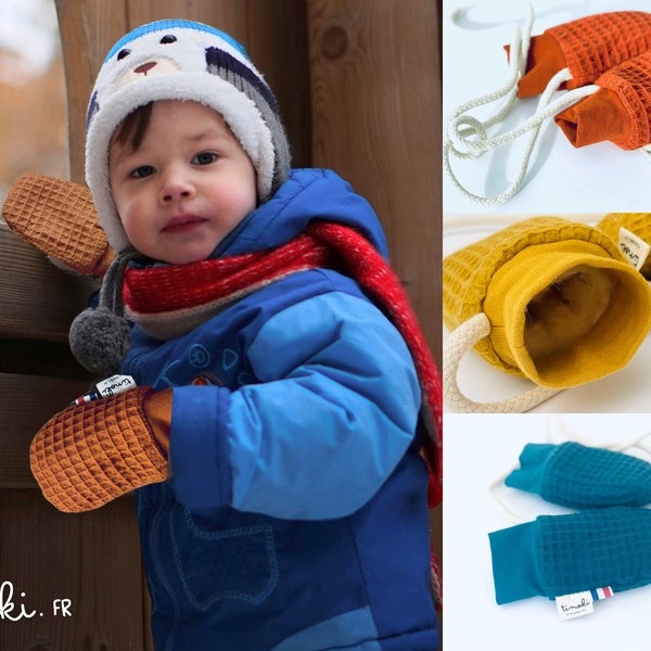 Moufles enfants, mitaines bébés chaude d'hiver, polaire ultra douce, fausse fourrure, gants