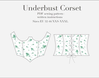 Underbust Corset PDF Patron de couture Tailles XXS-XXXL