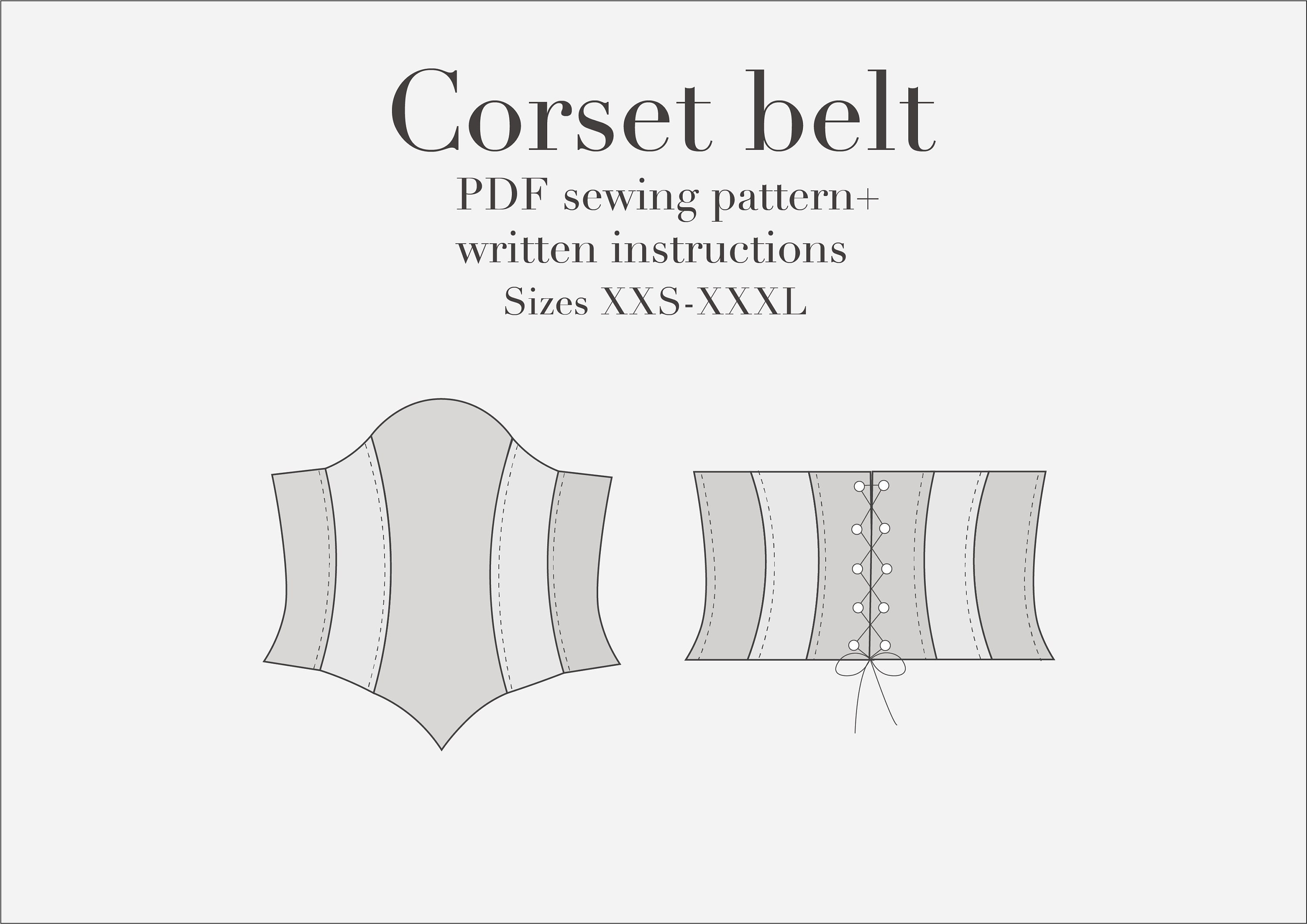 Corset Belt PDF Sewing Pattern 32-46/XXS-XXXL 