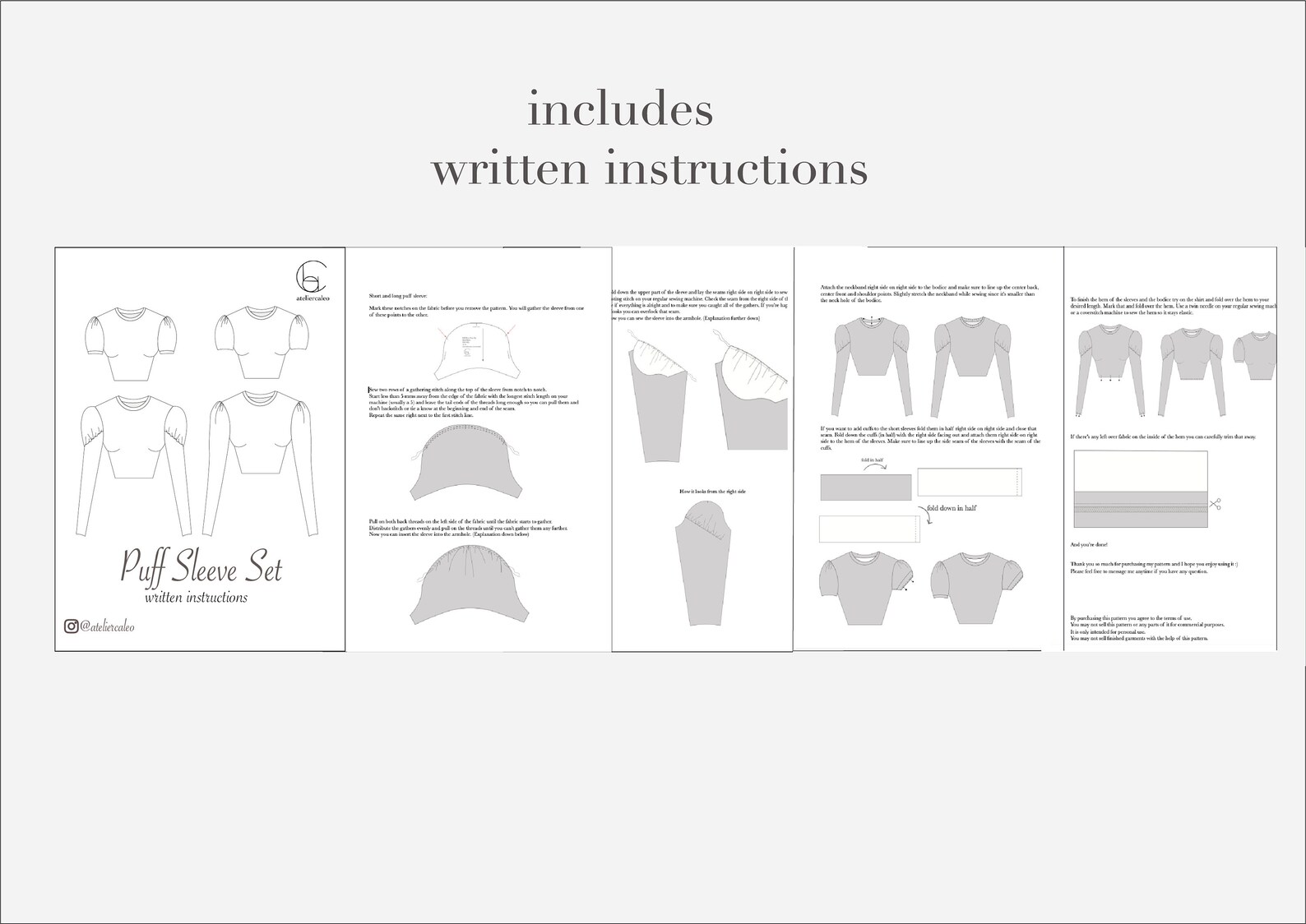 Puff Sleeve Set PDF Sewing Pattern Sizes XXS-6XL - Etsy