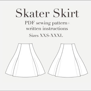 Skater Skirt PDF Sewing Pattern Sizes XXS-XXXL