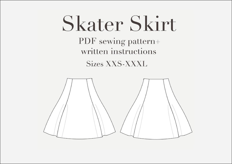 Skater Skirt PDF Sewing Pattern Sizes XXSXXXL Etsy