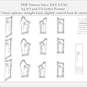 Corset Top PDF Patron de couture Tailles XXS-XXXL, y compris 3 options de buste image 3
