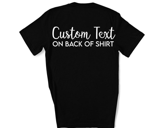 Back Print Text Add On