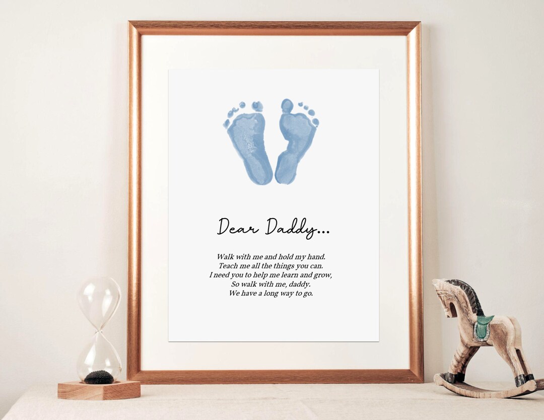 Father's Day Baby Footprint Art, Daddy Footprint Poem, Nursery Decor