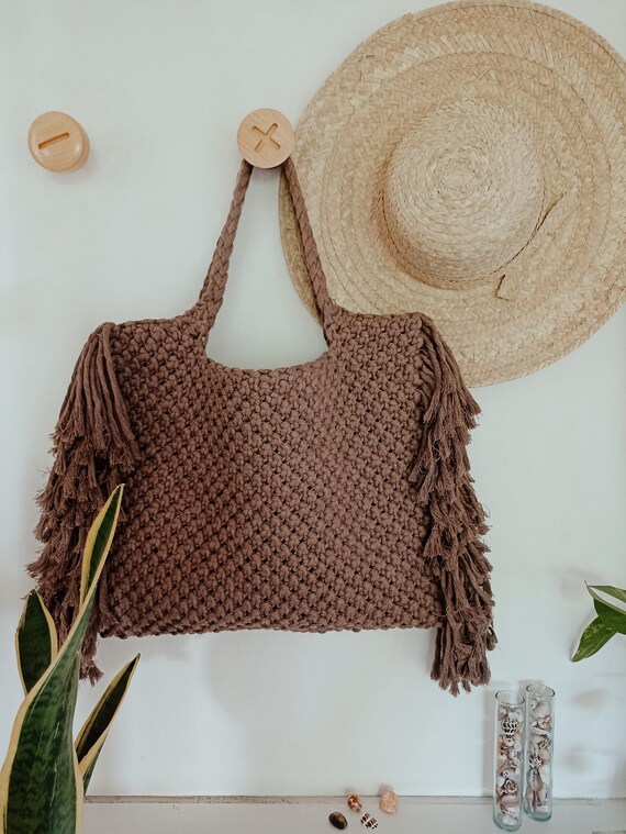 Sac en jute & macramé, Style Bohème