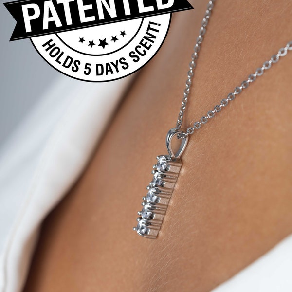 Essential Oil Aromatherapy Necklace | Patented Metal: Up to 5 days scent! | Sensory Tiered Jewelry | Diffuser Necklace