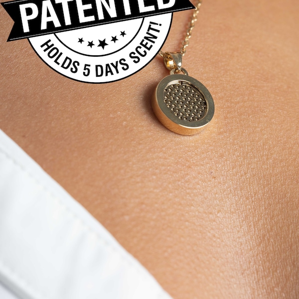 Essential Oil Aromatherapy Necklace | Patented Metal: Up to 5 days scent! | Sensory Jewelry | Diffuser Necklace | Infinity Sense
