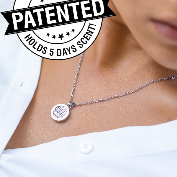 Essential Oil Aromatherapy Necklace | Patented Metal: Up to 5 days scent! | Sensory Jewelry | Diffuser Necklace | Infinity Sense