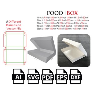 Matlåda med öronkrok, Mall SVG, Box SVG, Packaging Box SVG, Box Vector svg, pdf, Produktlåda, För skärmaskin