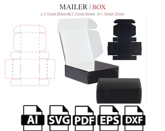 Gift Box Template SVG,Mailer Box,Charboard Template Box,Shipping Box Vector,A4,Instant Download Now,Favor Box,ai,svg,pdf,For Cutting Machine