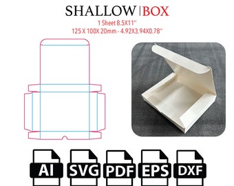 Shallow Box,Gift Box Template SVG, Box DXF, Packaging Box SVG, Box Vector, Instant Download Now,For Cutting Machine