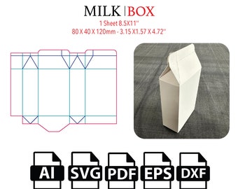 Milk Box,Carton Box SVG,Template SVG, Cut File Box SVG, Box Vector svg,pdf,For Cutting Machine