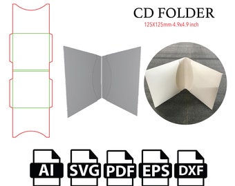 Cd-Dvd Folder,Template SVG,Cut File Box SVG,Packaging Box SVG,Box Vector svg,pdf,Product Box