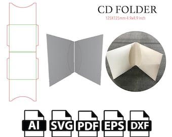 Cd-Dvd Folder,Template SVG,Cut File Box SVG,Packaging Box SVG,Box Vector svg,pdf,Product Box