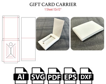 Gift Card Carrier SVG Template,Gift Card Carrier SVG,Cut File Box SVG,Box Vector,Cricut Cut Files,Silhouette Cut Files,For Cutting Machine